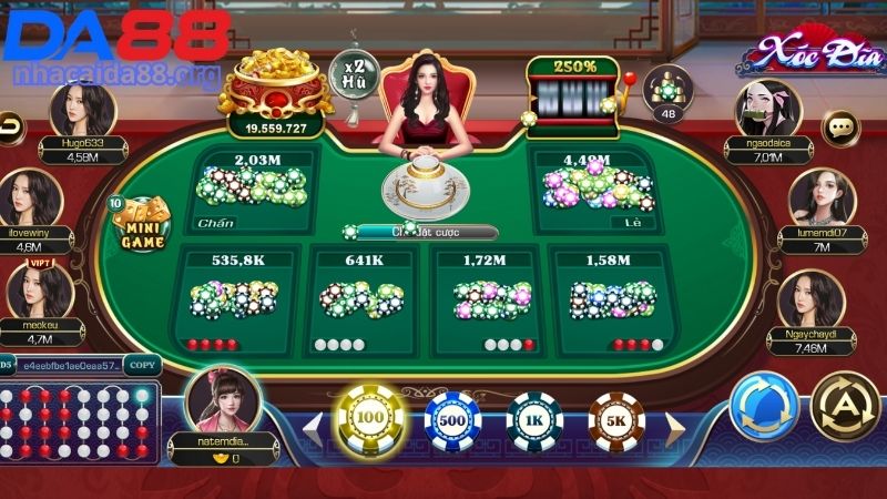 Các cửa cược phổ biến trong Xóc đĩa tại DA88 