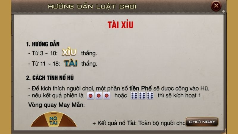 Luật chơi chung của Tài Xỉu DA88 