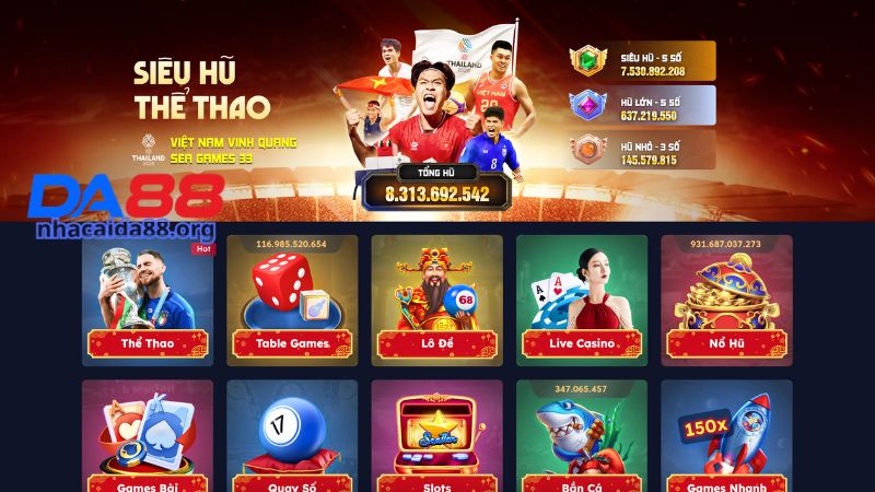 Nhà cái Da88 có thiết kế đẹp mắt dễ thao tác