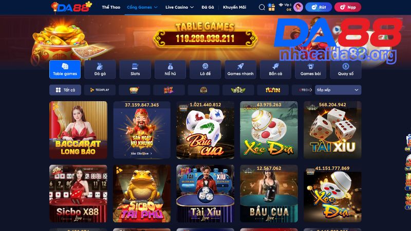 Những sảnh cược hấp dẫn không nên bỏ qua khi tham gia Da88