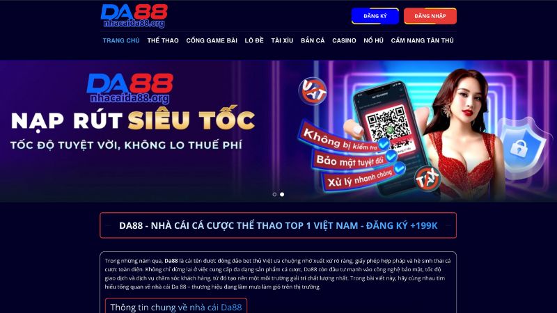 Thông tin chung về nhà cái Da88