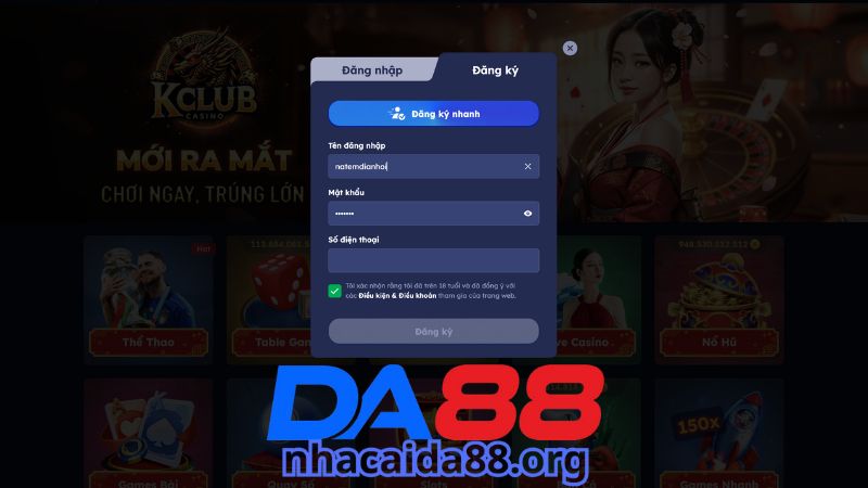 Hướng dẫn quy trình đăng ký tài khoản Da88 đơn giản cho newbie