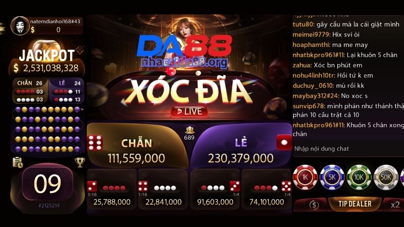 Xóc đĩa DA88 có đặc điểm gì nổi bật? Hãy khám phá ngay