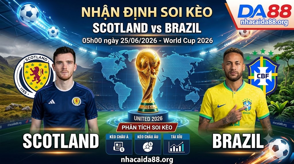 Nhận định soi kèo Scotland vs Brazil 05h00 ngày 25/06/2026 – World Cup 2026