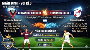Nhận định soi kèo Brown DE Adrogue vs Comunicaciones 01h 00 ngày 07/06/2026 – Primera B Metropolitana