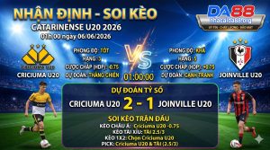 Nhận định soi kèo Criciuma U20 vs Joinville U20 01h 00 ngày 06/06/2026 – Catarinense U20