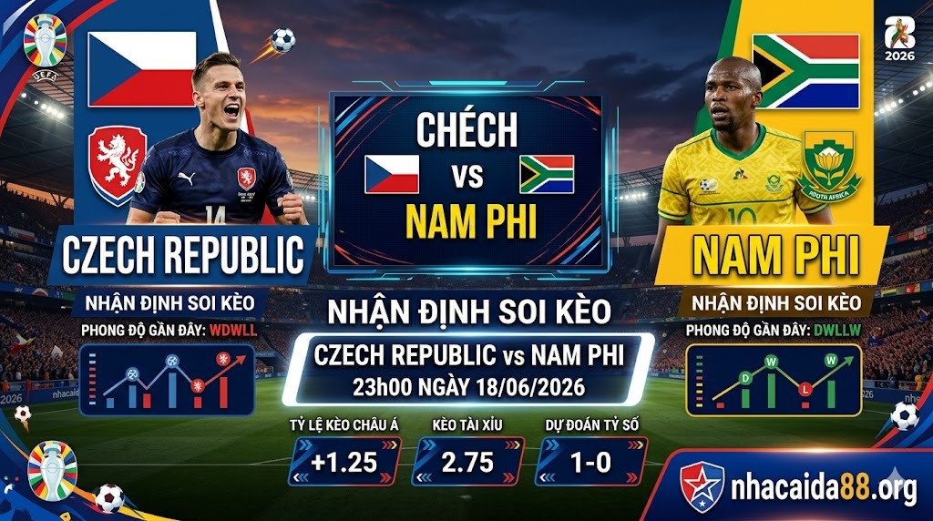 Nhận định soi kèo Czech Republic vs Nam Phi 23h00 ngày 18/06/2026