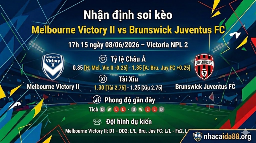 Nhận định soi kèo Melbourne Victory II vs Brunswick Juventus FC 17h 15 ngày 08/06/2026 – Victoria NPL 2