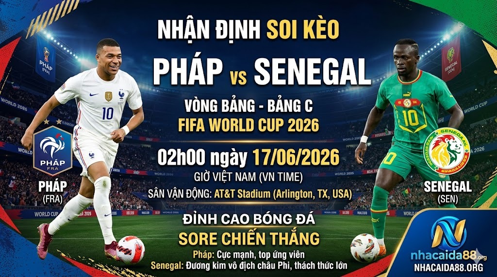 Nhận định soi kèo Pháp vs Senegal 02h00 ngày 17/06/2026 – World Cup 2026