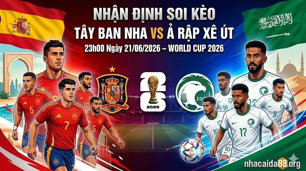 Nhận định soi kèo Tây Ban Nha vs Ả Rập Xê Út 23h00 ngày 21/06/2026 – World Cup 2026