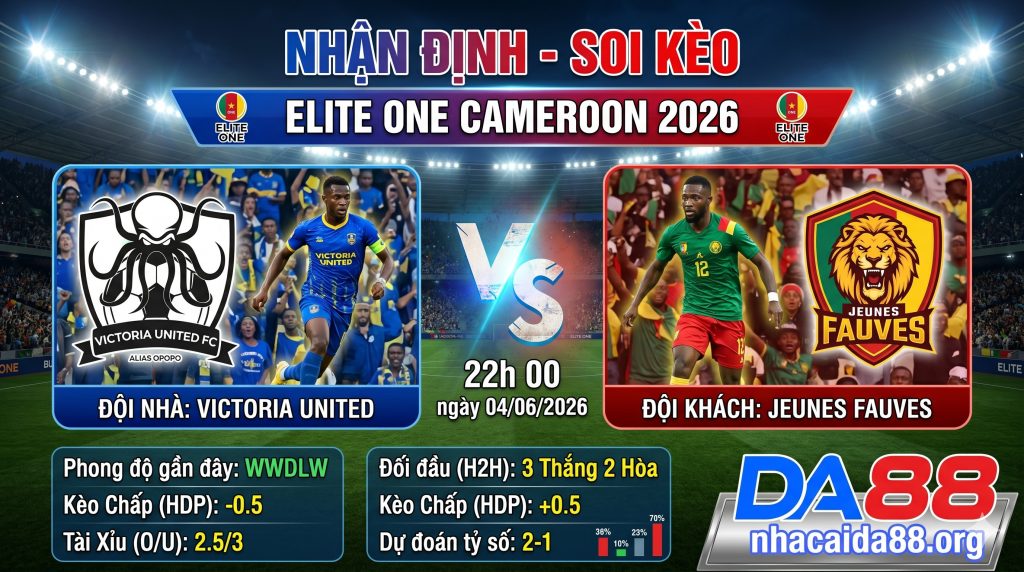 Nhận định soi kèo Victoria United vs Jeunes Fauves 22h 00 ngày 04/06/2026 – Elite One